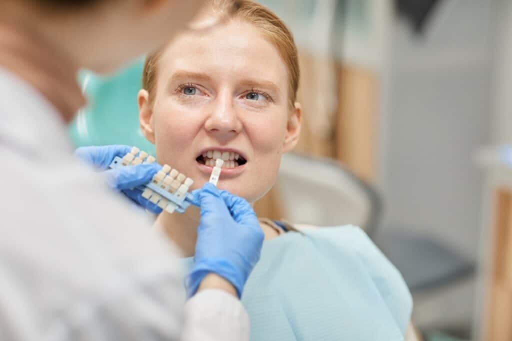 Dental Crowns for a patient by dentist
