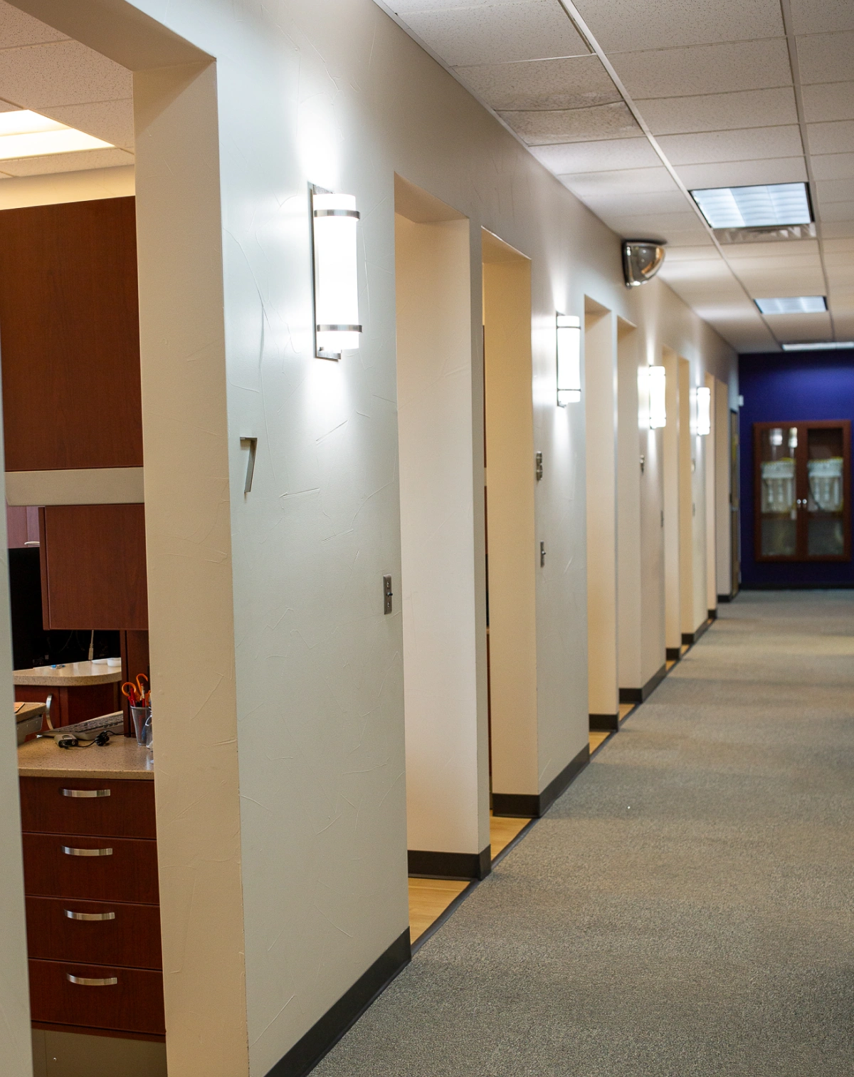Treatment room hallway at Smile Xpressions Dentistry